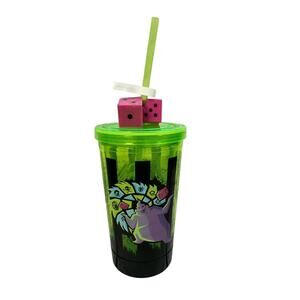 Disney Parks DCA Oogie Boogie Bash 2022 Light Up Drink Tumbler Cup Dice Straw